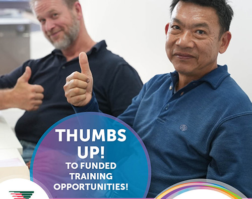 Thumbs up from our students — funded training is ON!